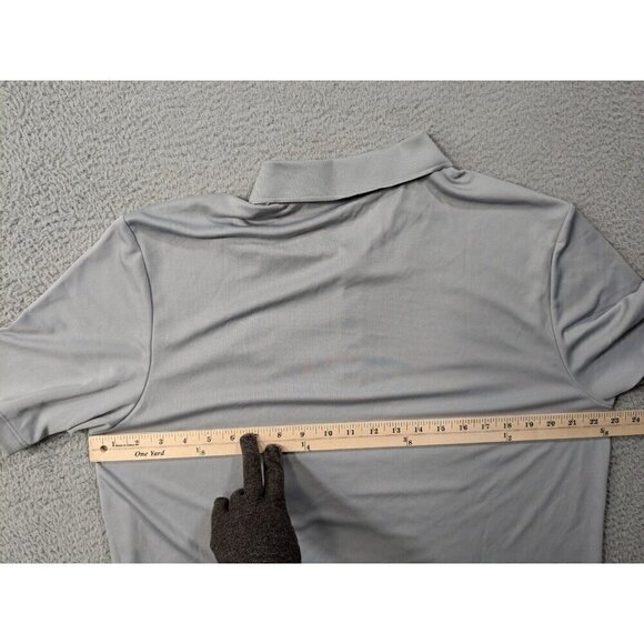 Adidas Performance Polo Shirt Mens Large Golf UPF 30 Beaverhead Logo Gray - Picture 10 of 13